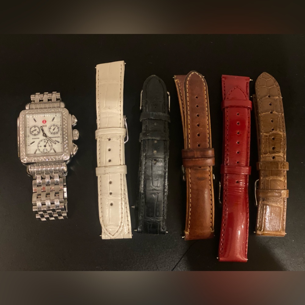 Michele Diamond Deco Watch with 5 straps